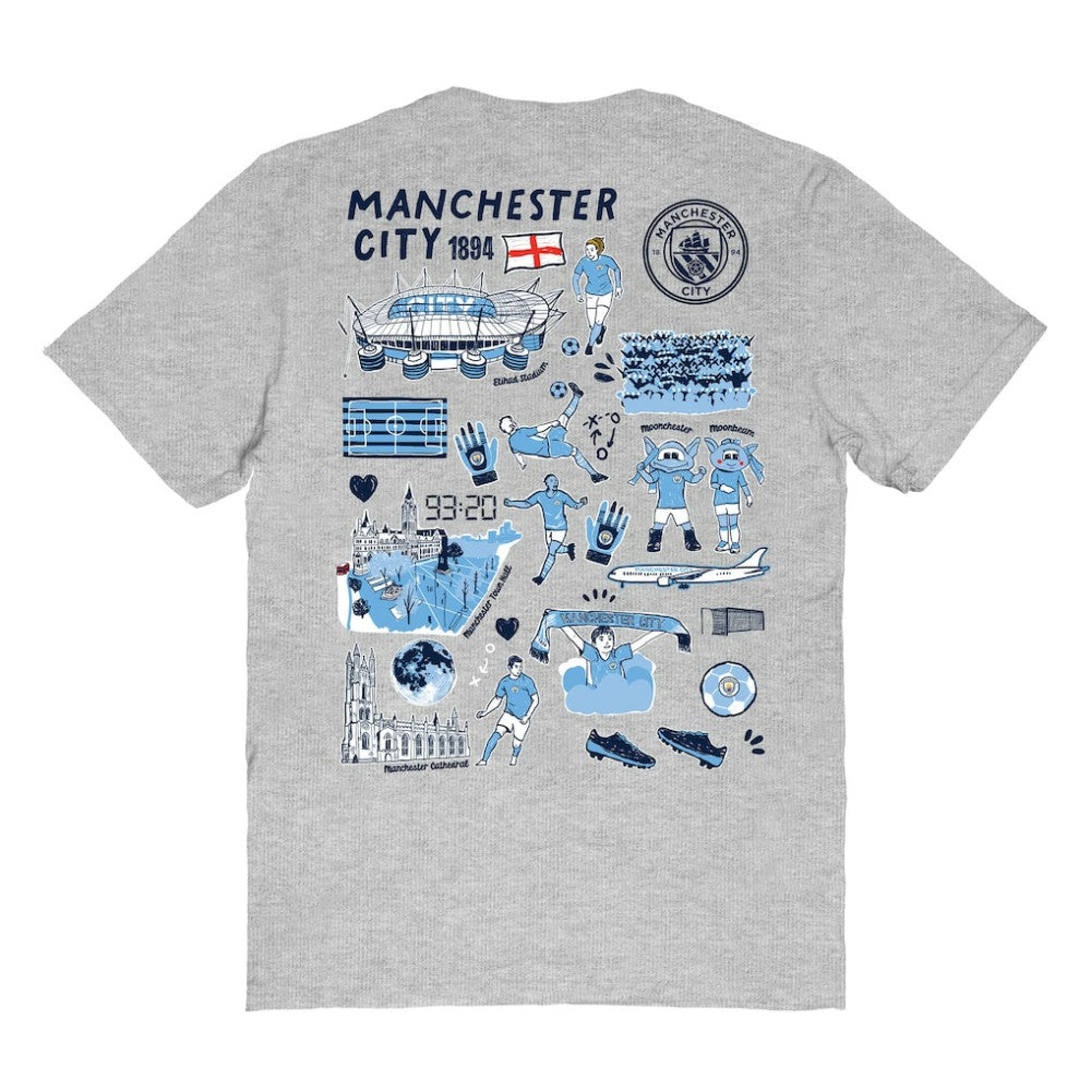 Manchester City Vive La Fete Women's Impressions Artwork T-Shirt / Soccer New