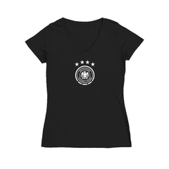 Germany National Team Vive La Fete Women's Color Badge V-Neck Fitted T-Shirt / Soccer For sale