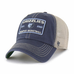 Memphis Grizzlies '47 Wabash Patch Clean Up Adjustable Hat - Navy/Tan | 47 brand for sale