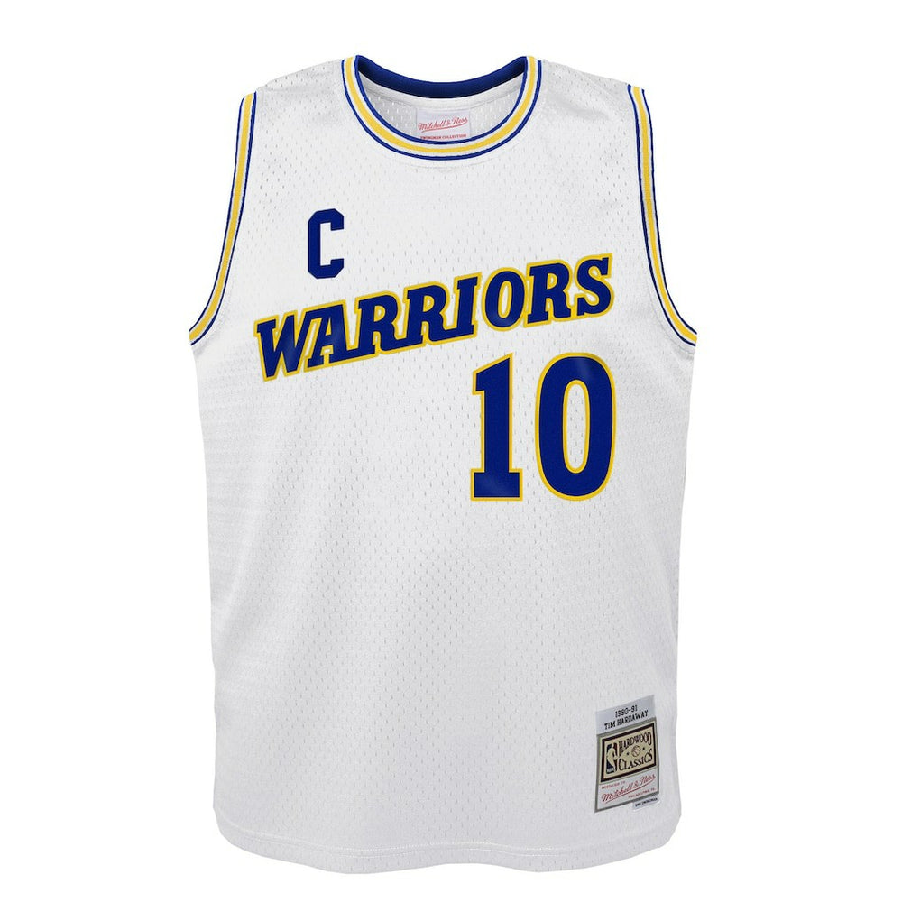 Tim Hardaway Golden State Warriors Youth 1990-91 Hardwood Classics Swingman Throwback Home Jersey sale - White | Mitchell & Ness on sale