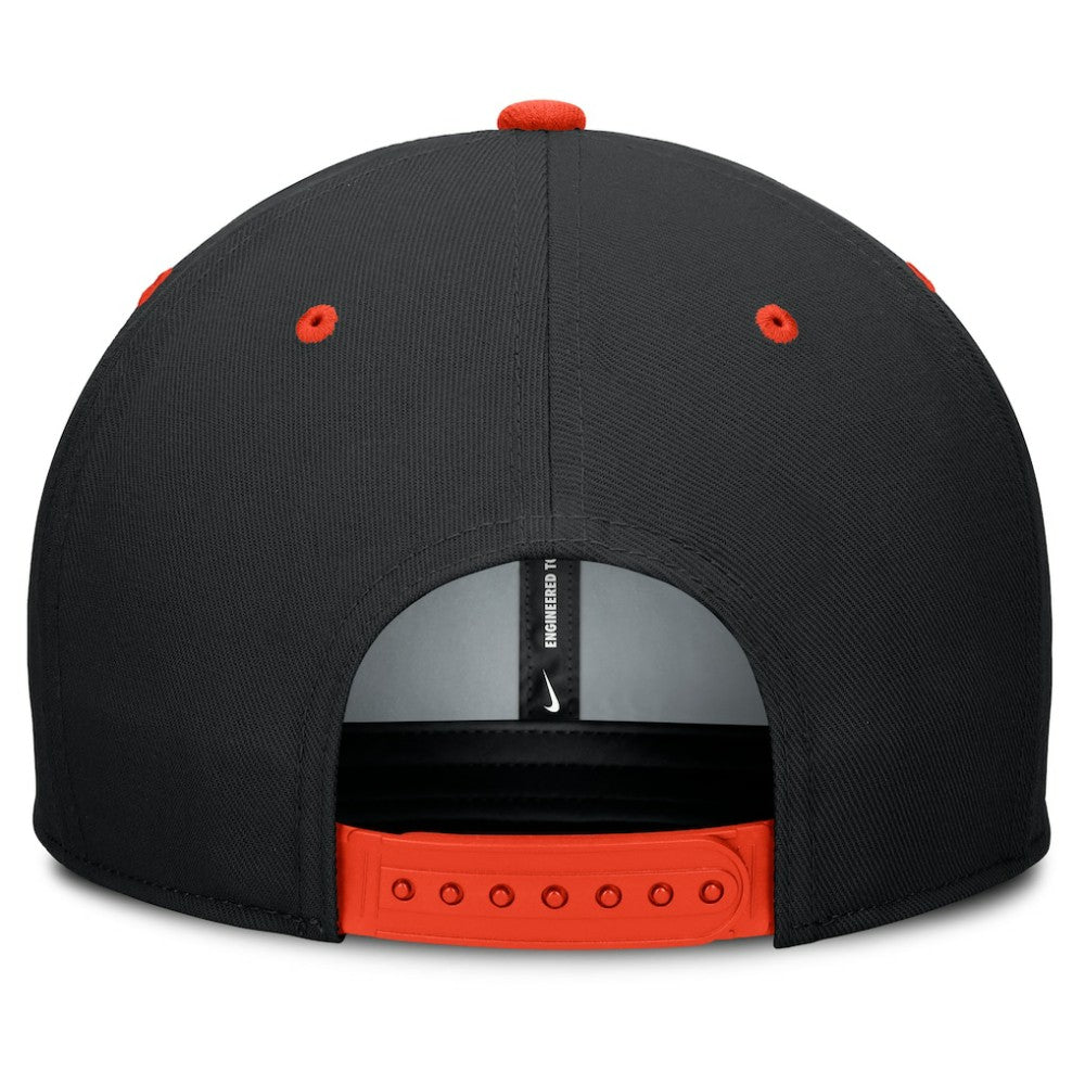 Baltimore Orioles Cooperstown Collection Pro Dri-FIT Snapback Hat - Black/Orange | Nike