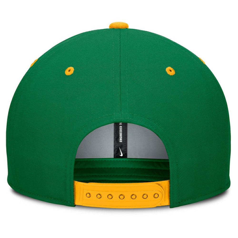 Athletics Cooperstown Collection Pro Dri-FIT Snapback Hat - Green/Gold | Nike
