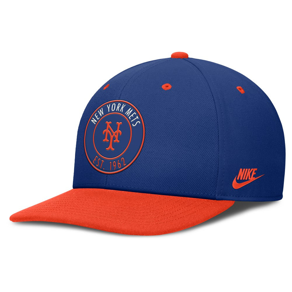 New York Mets Cooperstown Collection Pro Dri-FIT Snapback Hat - Royal/Orange | Nike