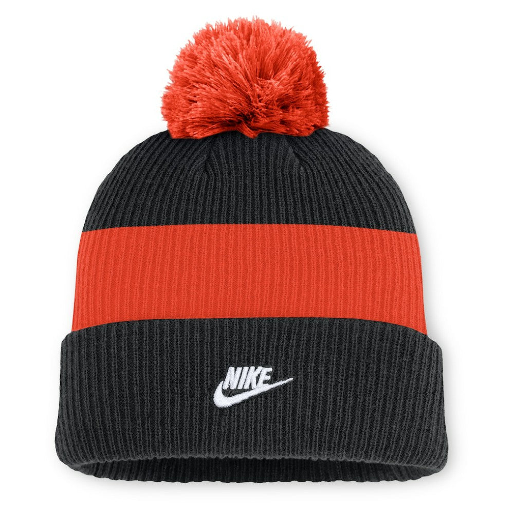 San Francisco Giants Cooperstown Collection Peak Standard Cuffed Knit Hat with Pom - Black/Orange | Nike