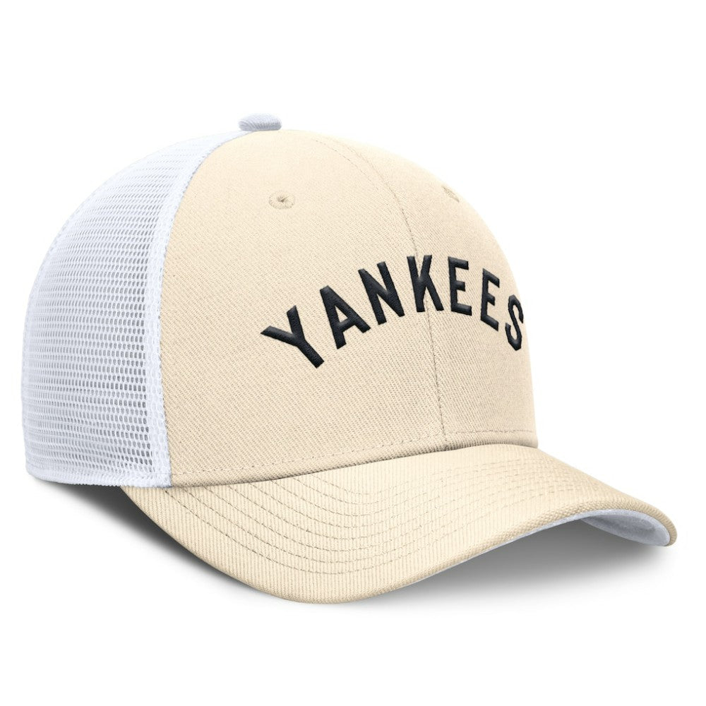 New York Yankees Cooperstown Collection Dri-FIT Rise Trucker Adjustable Hat - Natural | Nike