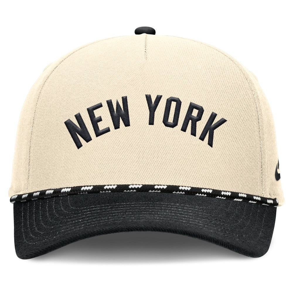 New York Yankees Cooperstown Collection Rise Adjustable Hat - Natural/Black | Nike
