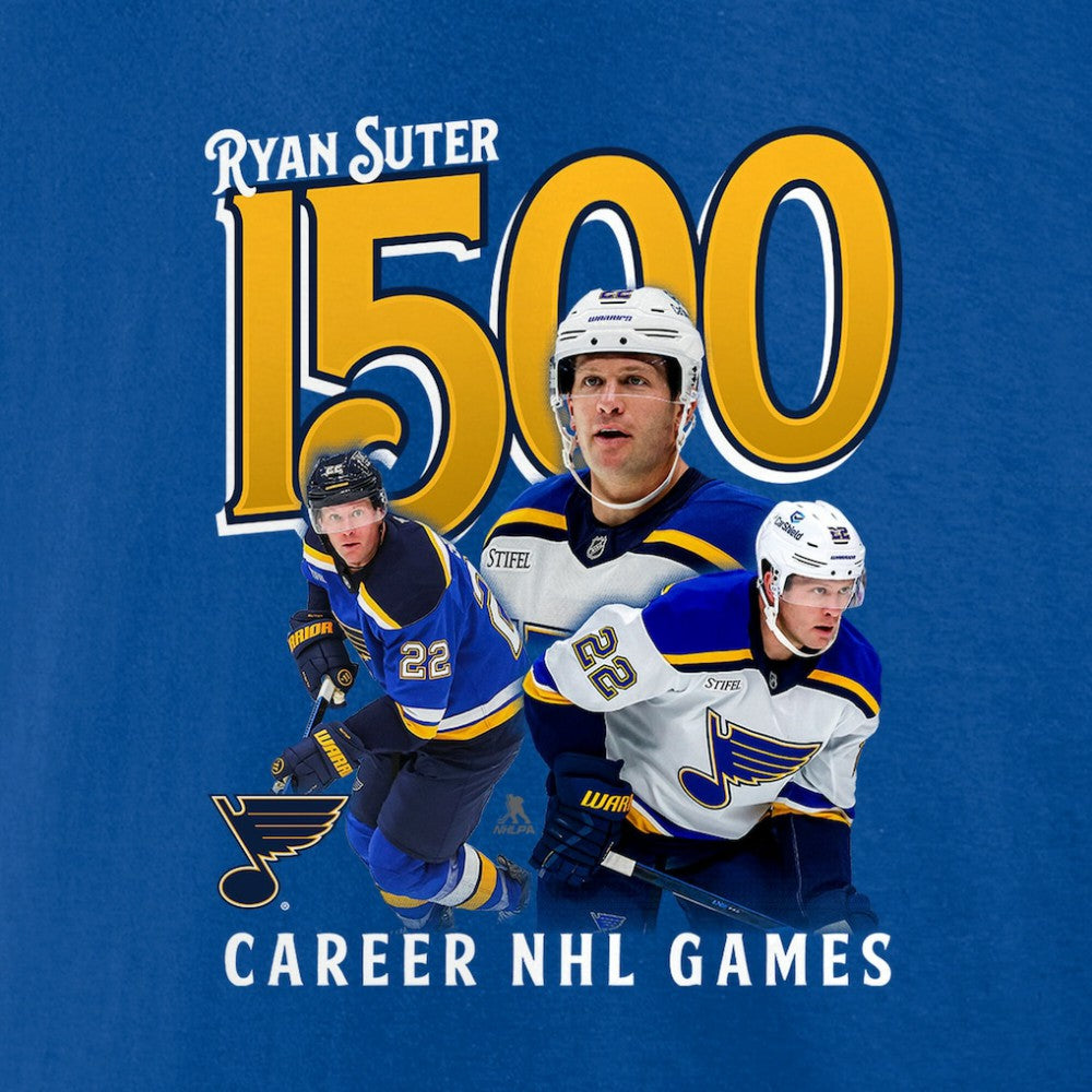 Ryan Suter St. Louis Blues 1500 Career NHL Games T-Shirt