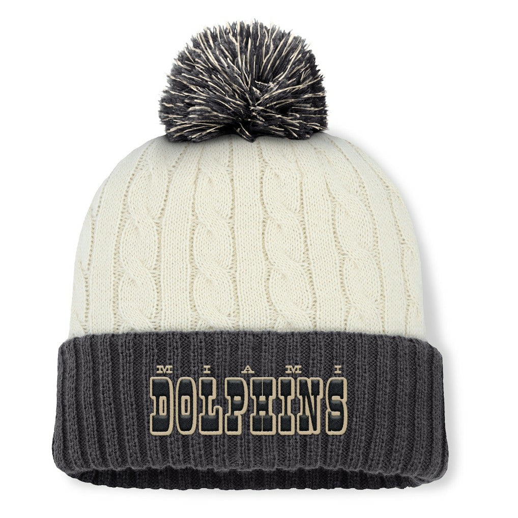 NFL Miami Dolphins Women's Coaxial Cuffed Knit Hat with Pom