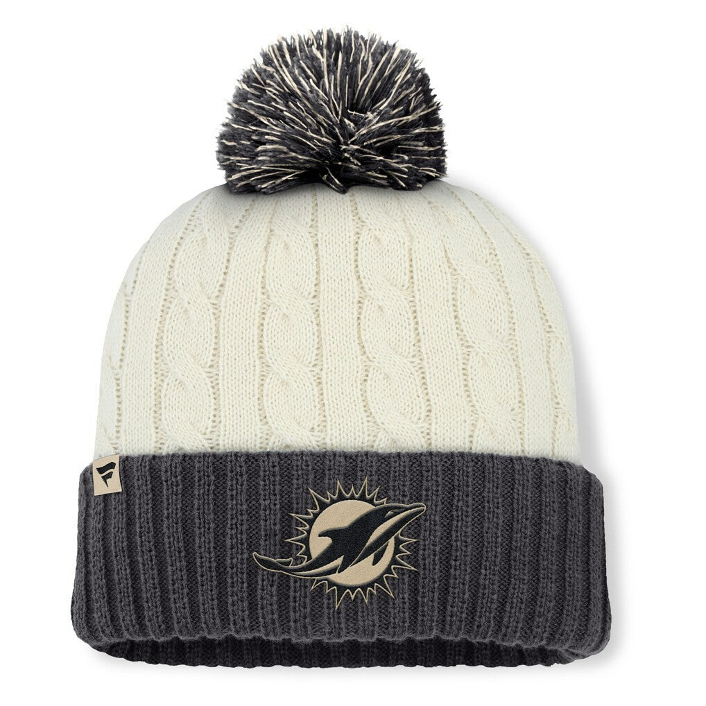NFL Miami Dolphins Women's Coaxial Cuffed Knit Hat with Pom
