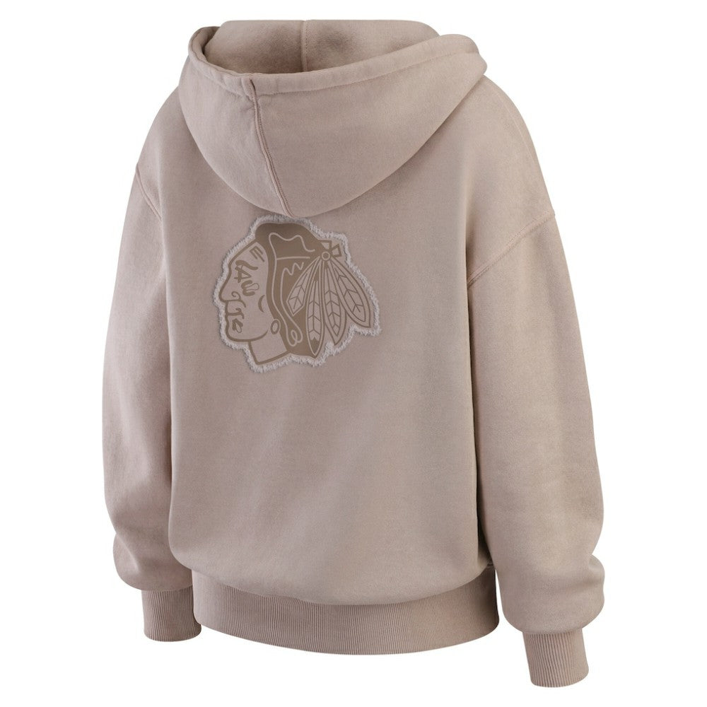 Chicago Blackhawks WEAR by Erin Andrews Women's Washed Pullover Crewdie