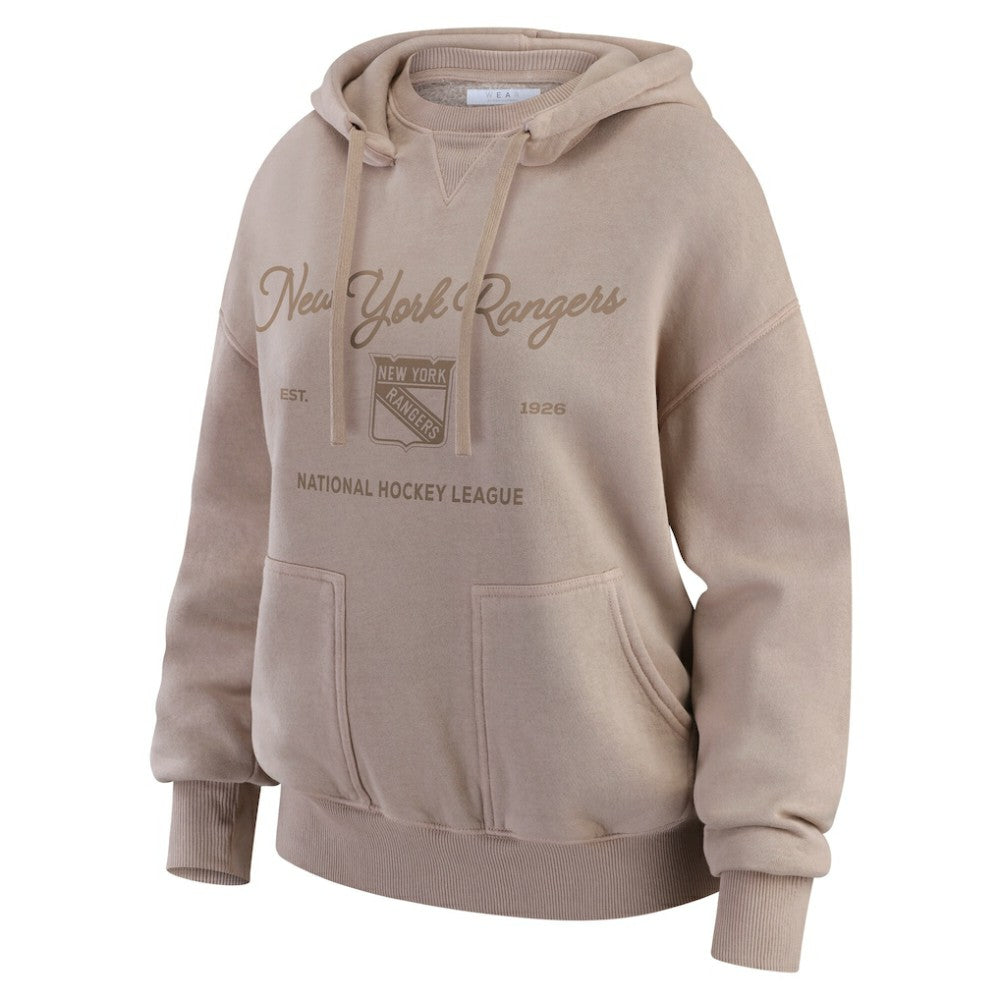 New York Rangers WEAR by Erin Andrews Women's Washed Pullover Crewdie