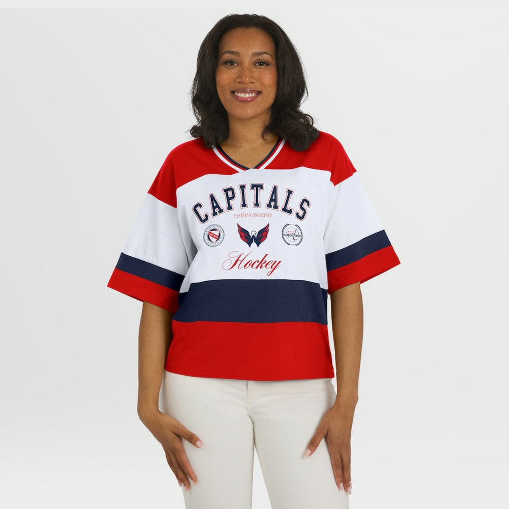 Washington Capitals WEAR by Erin Andrews Women's Jersey Style Tee