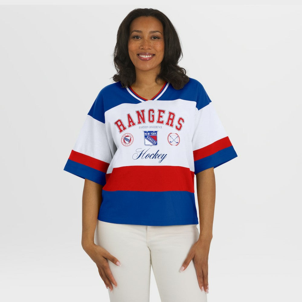 New York Rangers WEAR by Erin Andrews Women's Jersey Style Tee