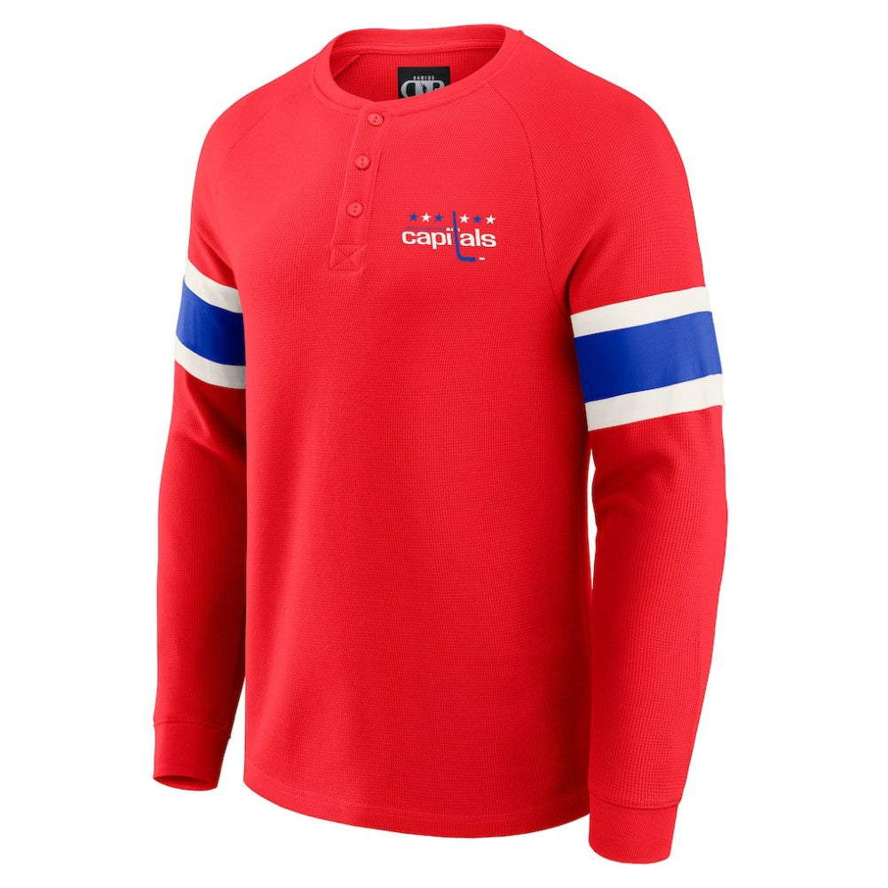 Washington Capitals Darius Rucker Collection by Fanatics Waffle-Knit Raglan Long Sleeve Henley T-Shirt