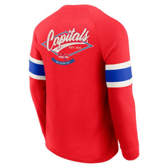 Washington Capitals Darius Rucker Collection by Fanatics Waffle-Knit Raglan Long Sleeve Henley T-Shirt
