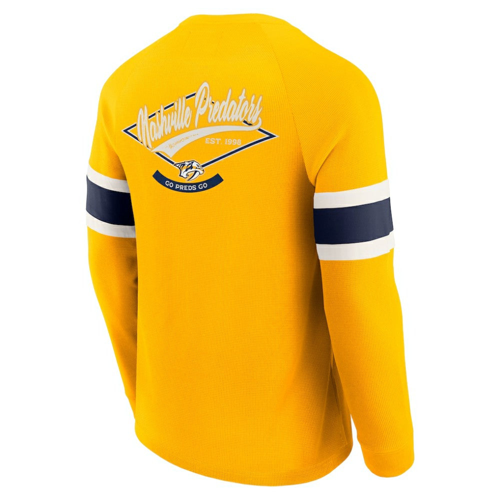 Nashville Predators Darius Rucker Collection by Fanatics Waffle-Knit Raglan Long Sleeve Henley T-Shirt