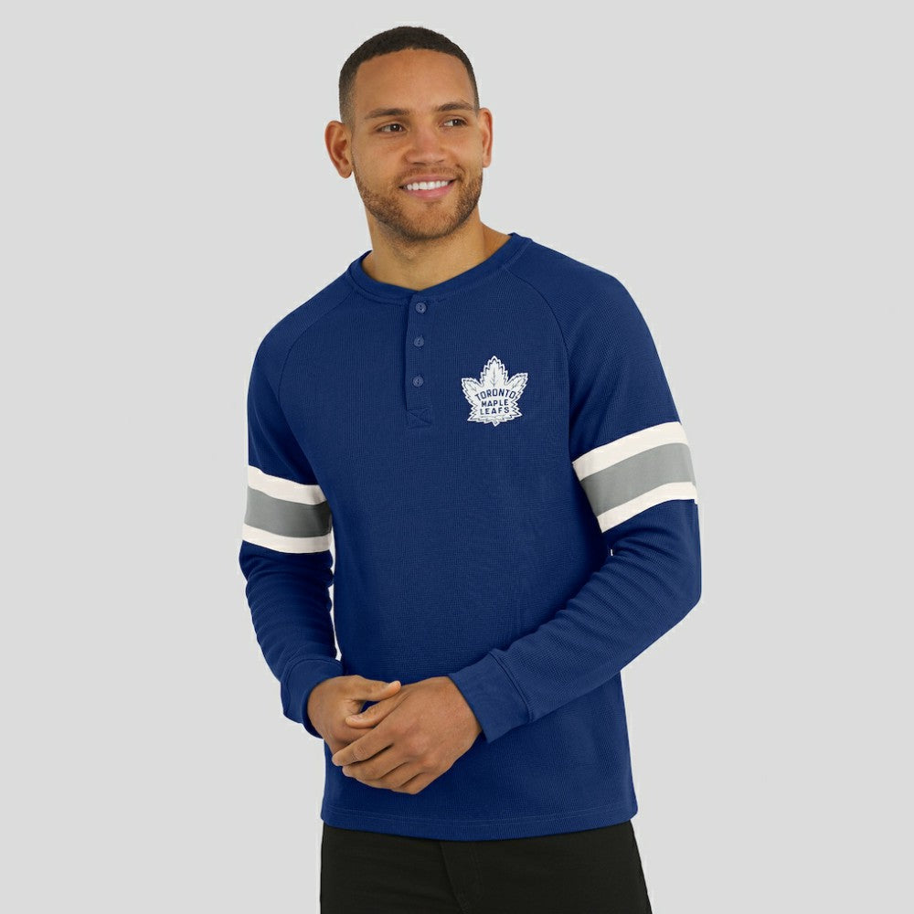 Toronto Maple Leafs Darius Rucker Collection by Fanatics Waffle-Knit Raglan Long Sleeve Henley T-Shirt