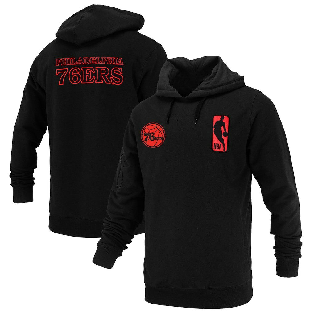 Philadelphia 76ers FISLL Unisex Logoman Shadow Collection Pullover Hoodie - Black shop