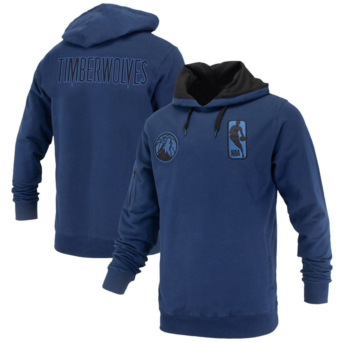 Minnesota Timberwolves FISLL Unisex Logoman Shadow Collection Pullover Hoodie - Navy cheap