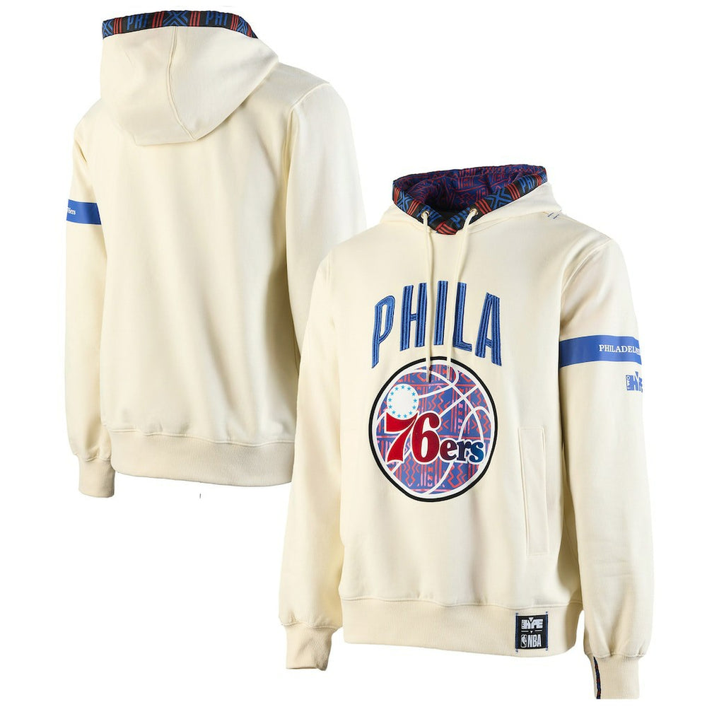 Philadelphia 76ers NBA x Two Hype Culture & Hoops Collection Premium Pullover Hoodie - Cream sale