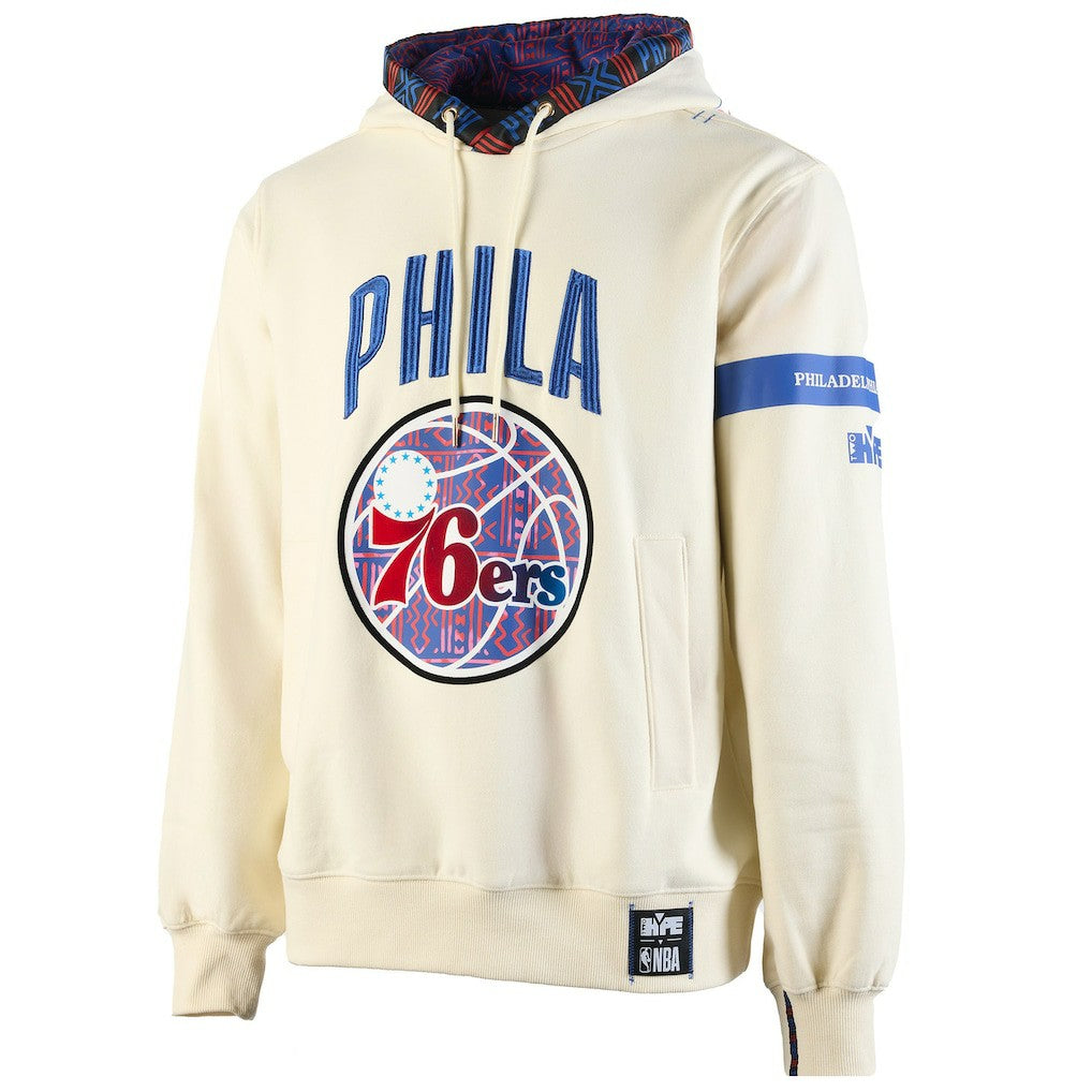 Philadelphia 76ers NBA x Two Hype Culture & Hoops Collection Premium Pullover Hoodie - Cream sale