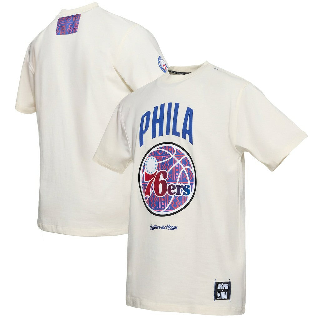 Philadelphia 76ers NBA x Two Hype Culture & Hoops Collection Premium T-Shirt - Cream online