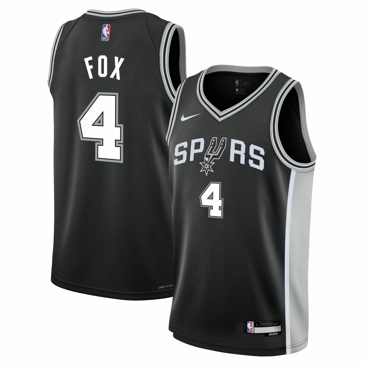 De'Aaron Fox San Antonio Spurs Youth Swingman Jersey - Icon Edition - Black | Nike sale