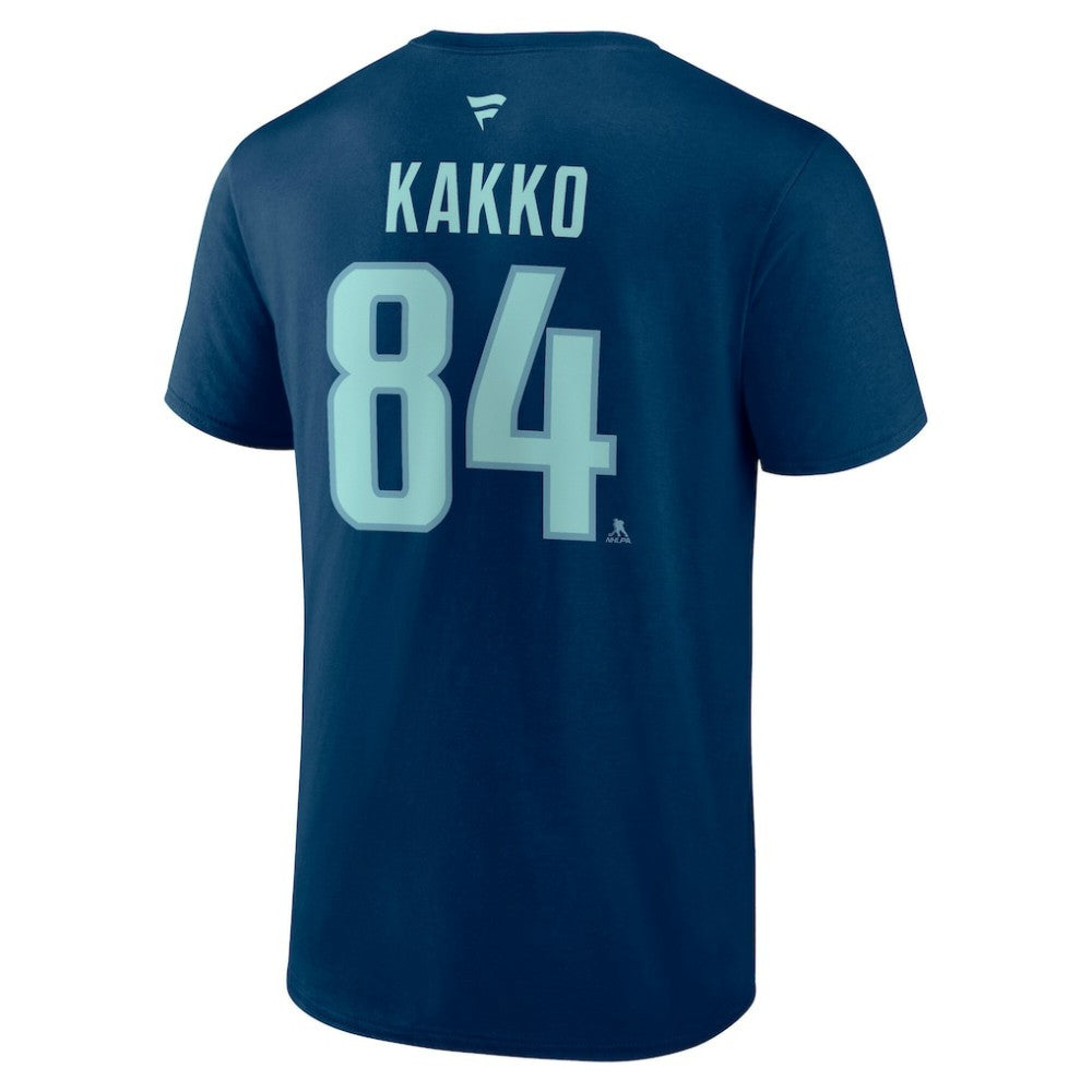 Kaapo Kakko Seattle Kraken Fanatics Authentic Stack Name & Number T-Shirt
