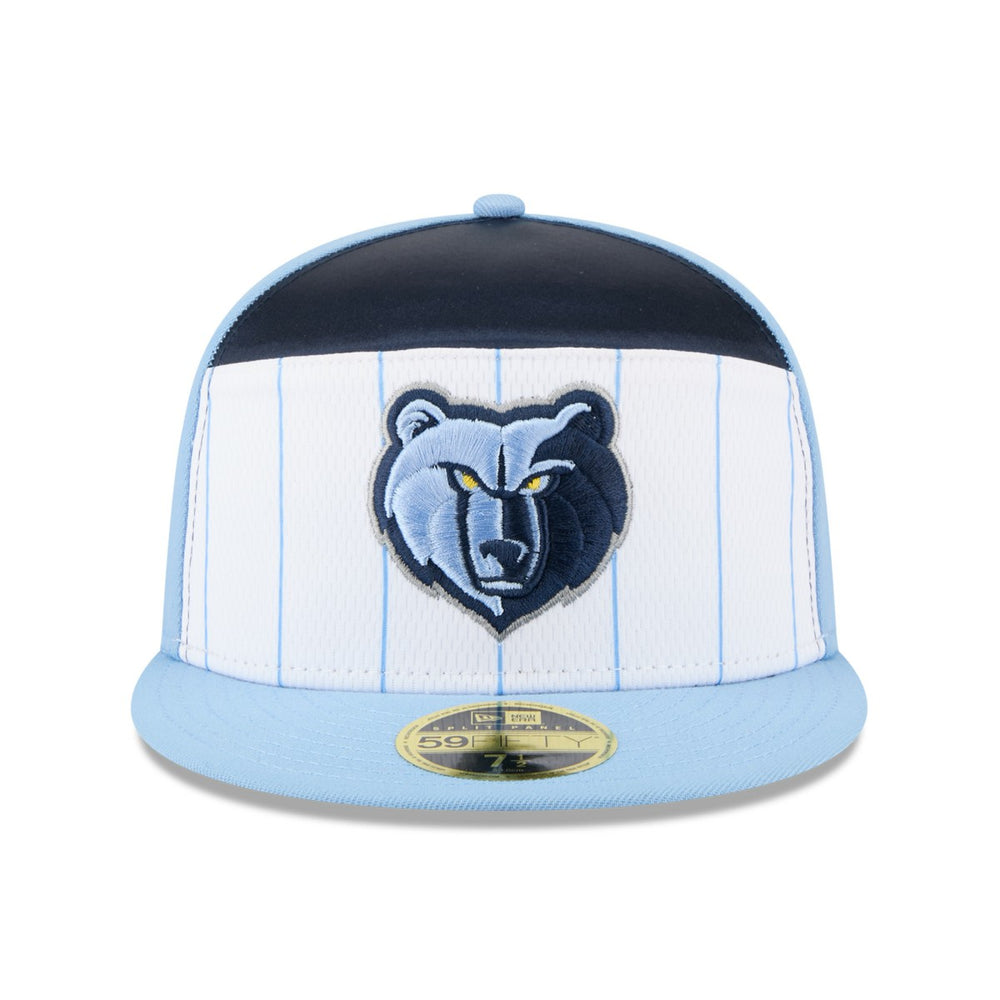 Memphis Grizzlies 2025 NBA Tip Off Split Panel 59FIFTY Fitted Hat - White/Light Blue | New Era shop