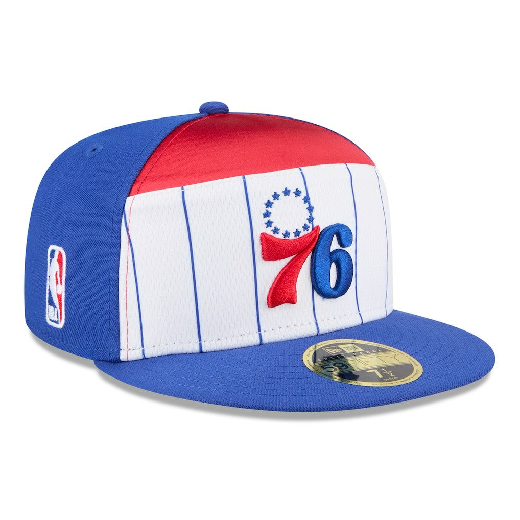 Philadelphia 76ers 2025 NBA Tip Off Split Panel 59FIFTY Fitted Hat - White/Royal | New Era on sale