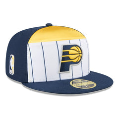 Indiana Pacers 2025 NBA Tip Off Split Panel 59FIFTY Fitted Hat - White/Navy | New Era outlet