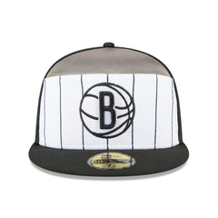 Brooklyn Nets 2025 NBA Tip Off Split Panel 59FIFTY Fitted Hat - White/Black | New Era outlet