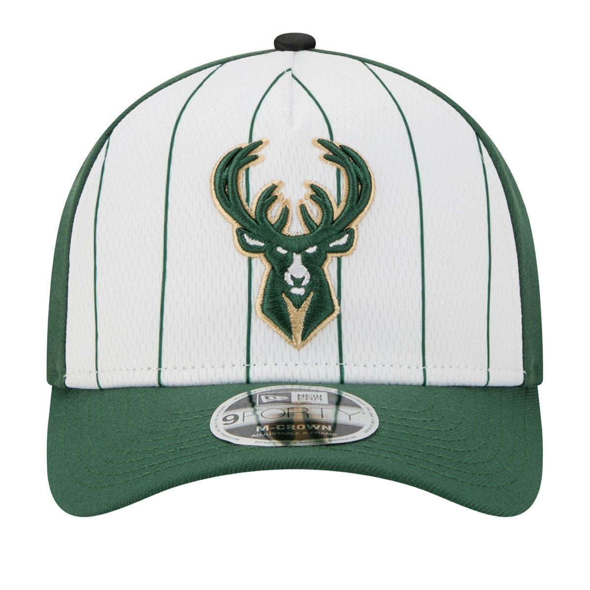 Milwaukee Bucks 2025 NBA Tip Off M-Crown A-Frame 9FORTY Adjustable Hat - White/Hunter Green | New Era sale