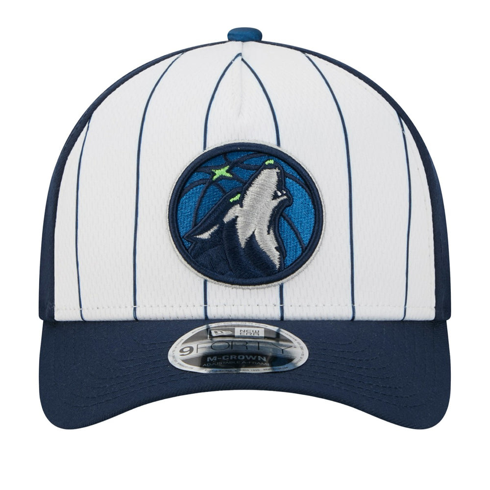 Minnesota Timberwolves 2025 NBA Tip Off M-Crown A-Frame 9FORTY Adjustable Hat - White/Navy | New Era cheap