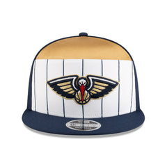 New Orleans Pelicans 2025 NBA Tip Off Split Panel 9FIFTY Snapback Hat - White/Navy | New Era shop