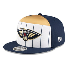 New Orleans Pelicans 2025 NBA Tip Off Split Panel 9FIFTY Snapback Hat - White/Navy | New Era shop