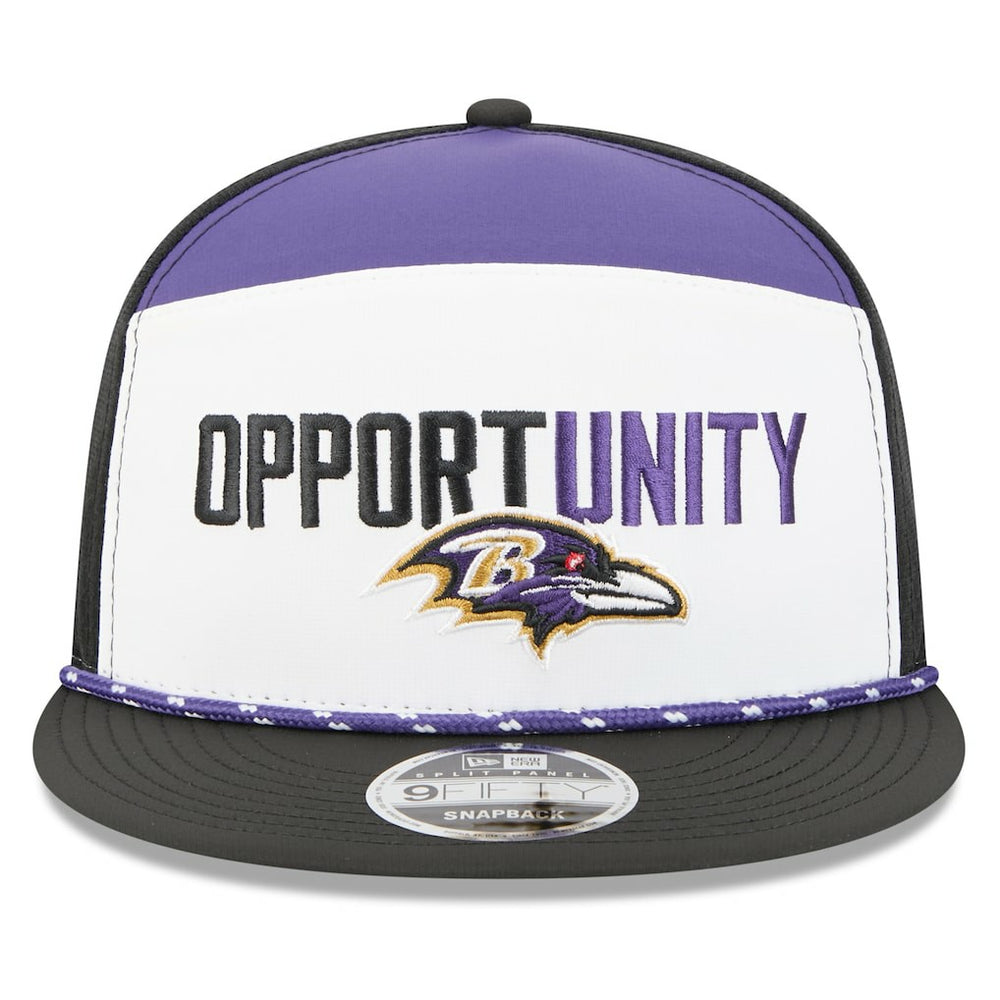 NFL Baltimore Ravens 2025 Inspire Change Split Panel 9FIFTY Snapback Hat