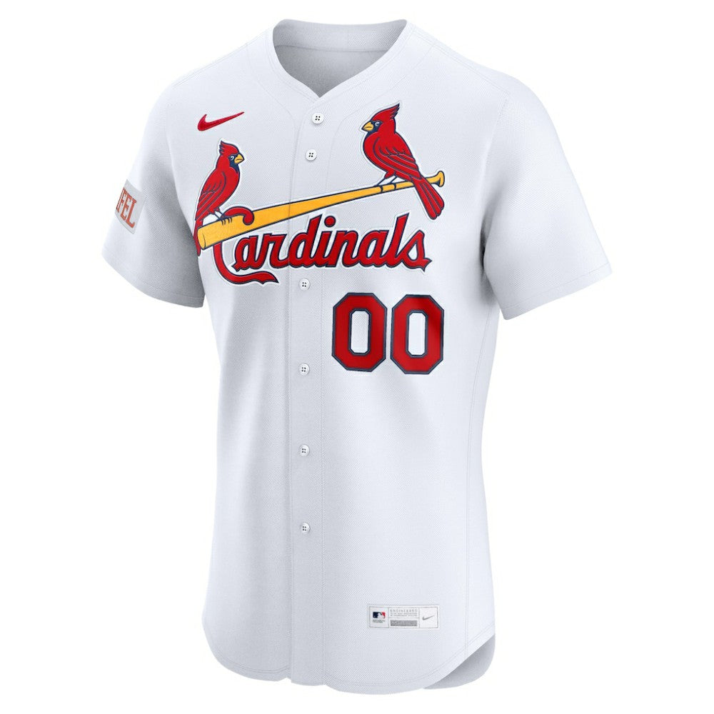 St. Louis Cardinals Home Elite Sponsor Patch Custom Jersey - White | Nike