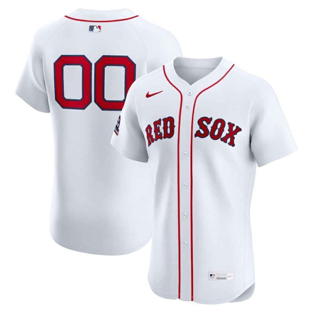 Boston Red Sox Home Elite Sponsor Patch Custom Jersey - White | Nike