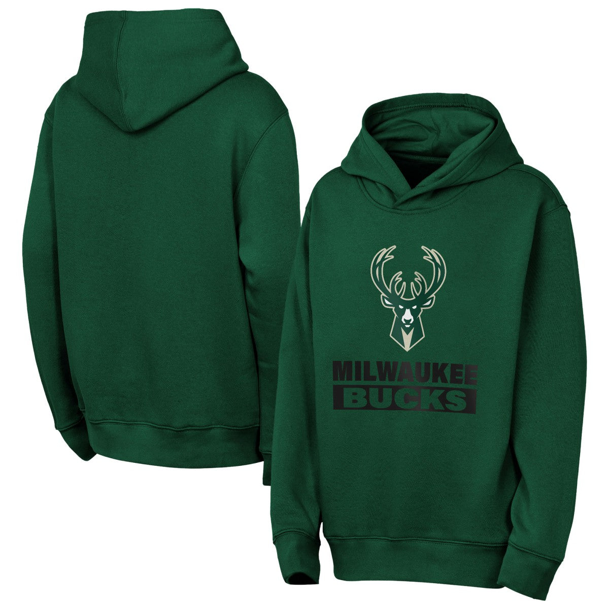 Milwaukee Bucks Outerstuff Youth Back To The Basics Hoodie - Hunter Green discount