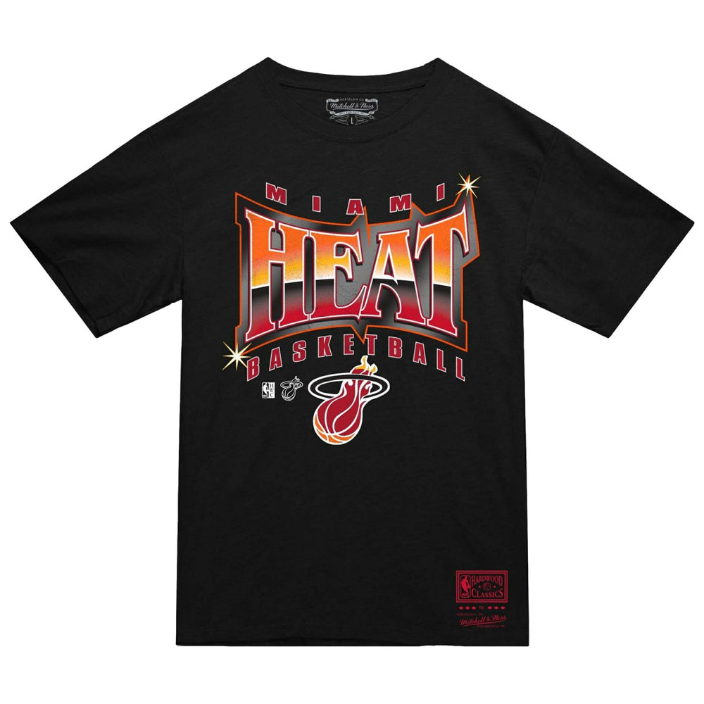 Miami Heat Worldwide Collection Glow Up T-Shirt - Black | Mitchell & Ness discount