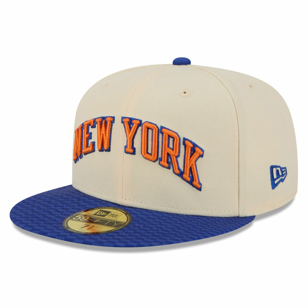 New York Knicks 2025/26 City Edition 59FIFTY Fitted Hat - Cream/Blue | New Era outlet
