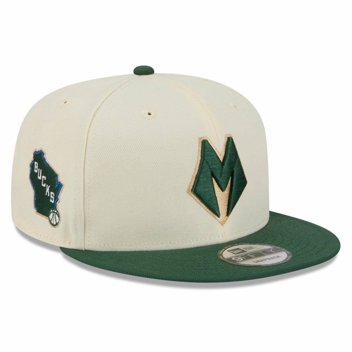 Milwaukee Bucks 2025/26 City Edition 9FIFTY Snapback Hat - Tan/Hunter Green | New Era sale