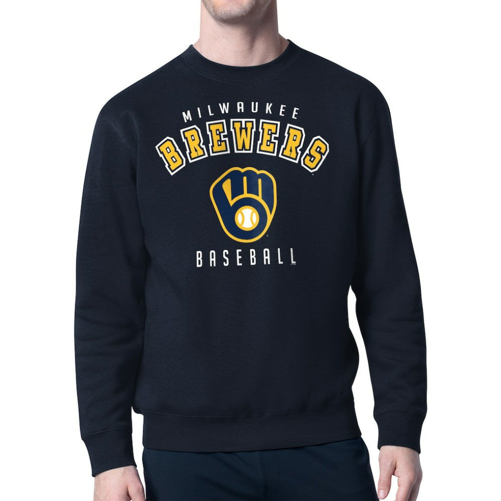 Milwaukee Brewers Starter Team Logo Fleece Pullover Sweatshirt - Navy