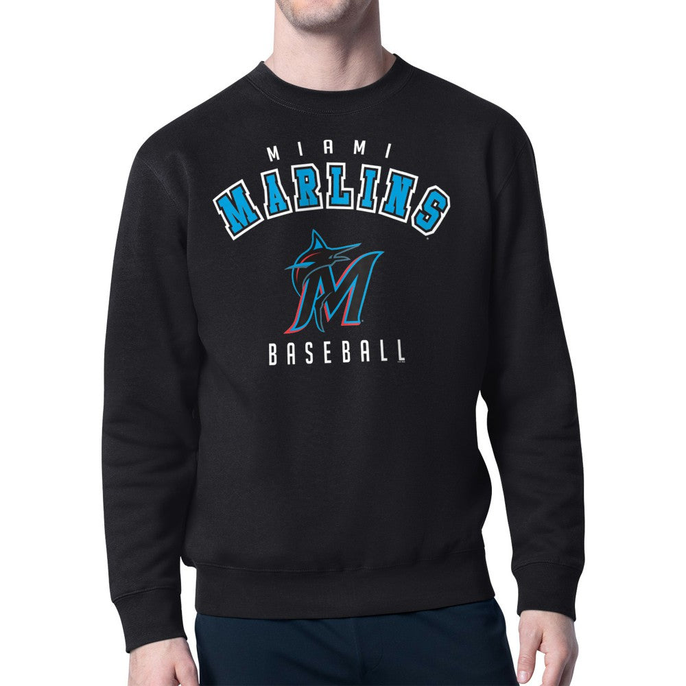 Miami Marlins Starter Team Logo Fleece Pullover Sweatshirt - Black