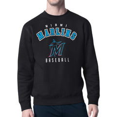 Miami Marlins Starter Team Logo Fleece Pullover Sweatshirt - Black