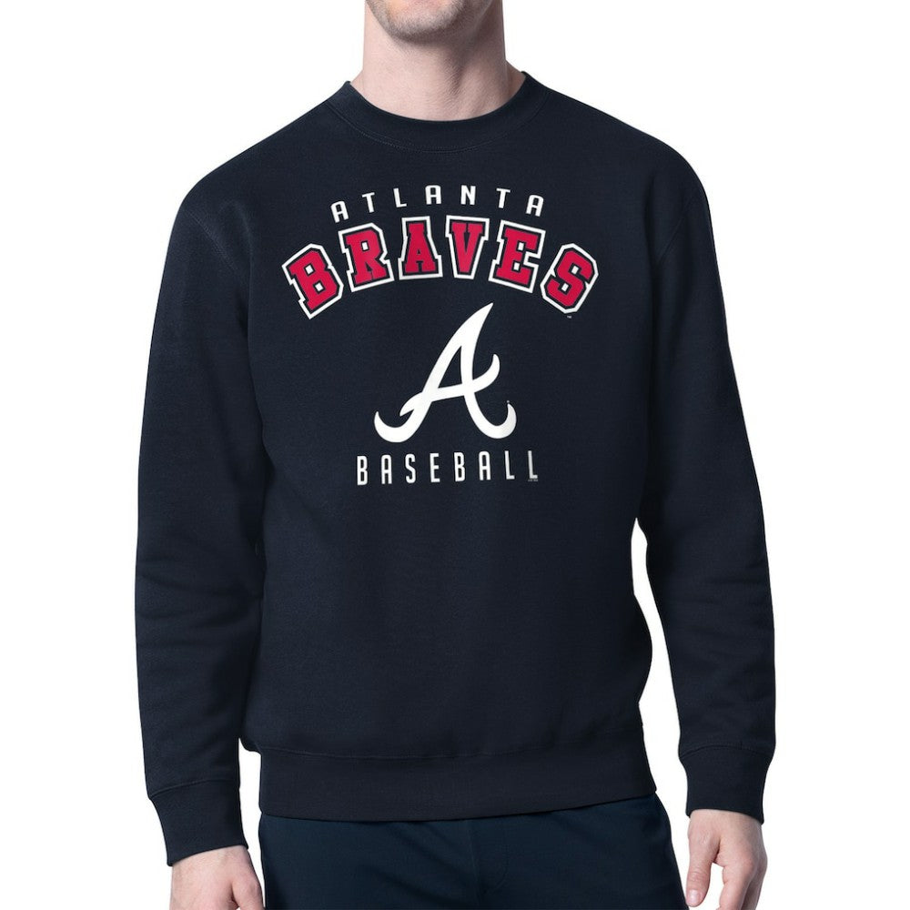 Atlanta Braves Starter Team Logo Fleece Pullover Sweatshirt - Navy