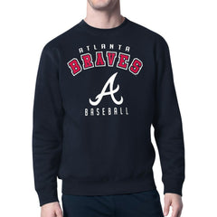Atlanta Braves Starter Team Logo Fleece Pullover Sweatshirt - Navy