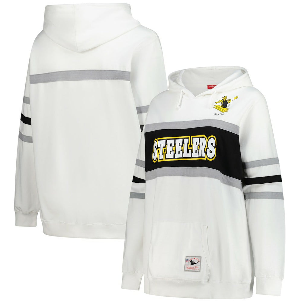 NFL Pittsburgh Steelers Women's Plus Size Head Coach Throwback Pullover Hoodie