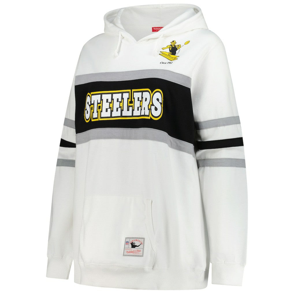 NFL Pittsburgh Steelers Women's Plus Size Head Coach Throwback Pullover Hoodie